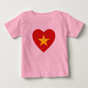 Bebé Camiseta cardíaca con bandera de Vietnam