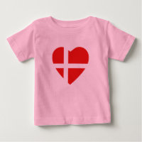 Camiseta cardíaca de bandera de Dinamarca
