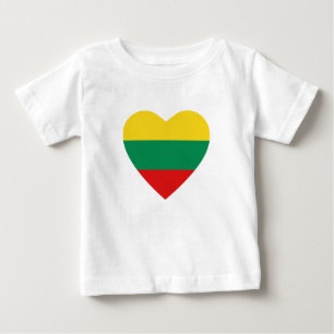 Bebé Camiseta cardíaca de bandera de Lituania