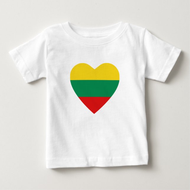 Bebé Camiseta cardíaca de bandera de Lituania (Anverso)