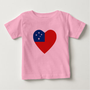 Bebé Camiseta cardíaca de bandera de Samoa