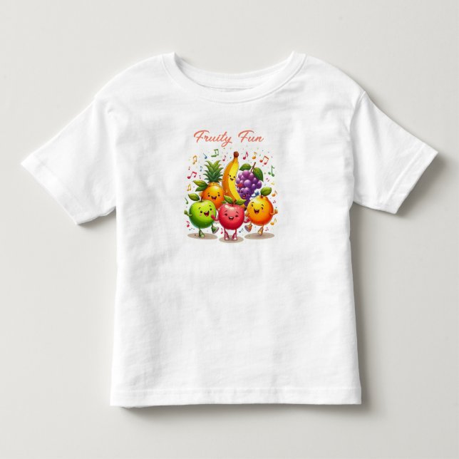 Bebé Camiseta Clipart de Fruits Bailarines (Anverso)