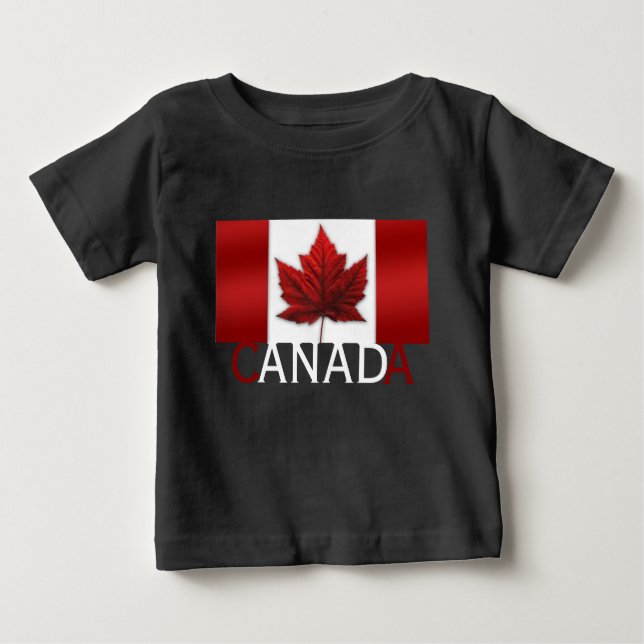 Bebé Camiseta con bandera de Canadá Personalizable de c (Anverso)