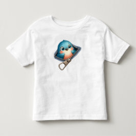 Bebé Camiseta con cremallera de pájaro azul 3D lindo