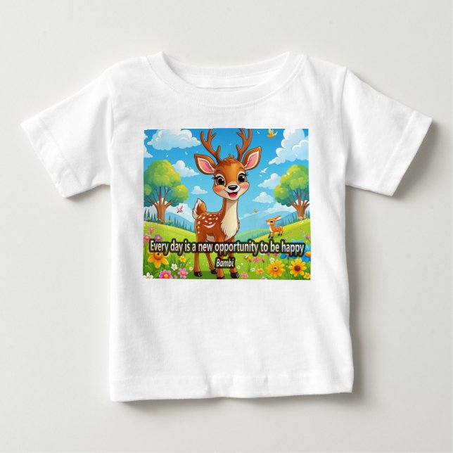Bebé camiseta con Frase Inspiradora Infantil de Bambi (Anverso)