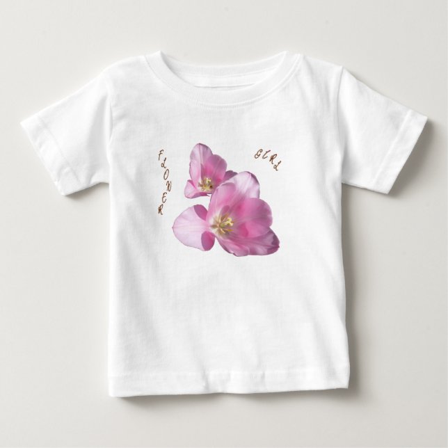 Bebé Camiseta con Volantes de Niña de Flores Tulipanes  (Anverso)