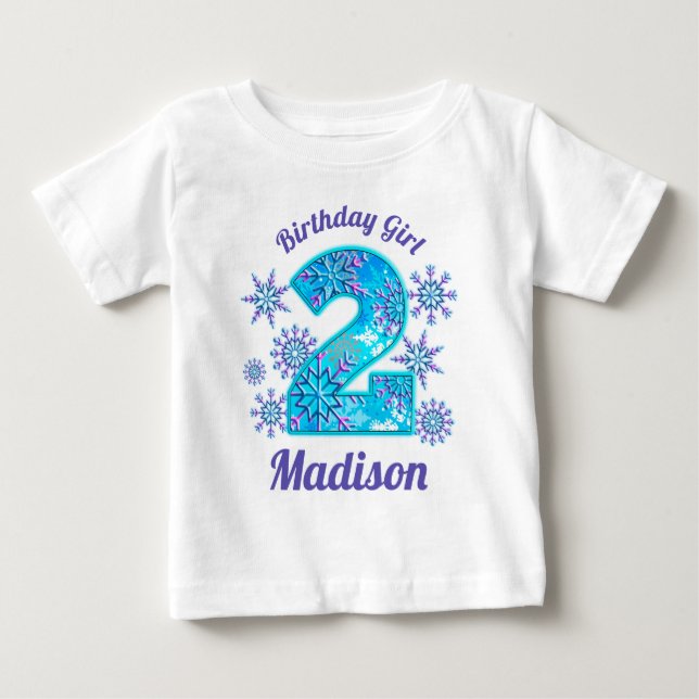 Bebé Camiseta congelada segundo cumpleaños de nieve (Anverso)