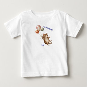 Bebé Camiseta Cumpleaños de Gatito Adorable