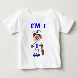 Bebé Camiseta de 1 año del jugador de béisbol