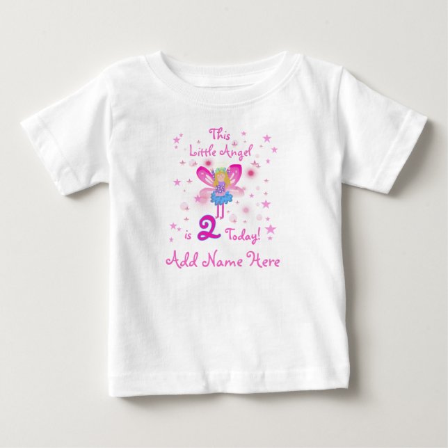 Bebé Camiseta de 2º cumpleaños de LIttle Angel personal (Anverso)