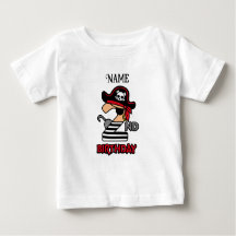 Camiseta de 2º cumpleaños del Pirata Personalizado