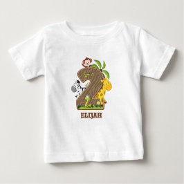 Bebé Camiseta de 2º cumpleaños personalizada de Safari