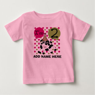 Bebé Camiseta de 2º cumpleaños personalizada de vaca ro