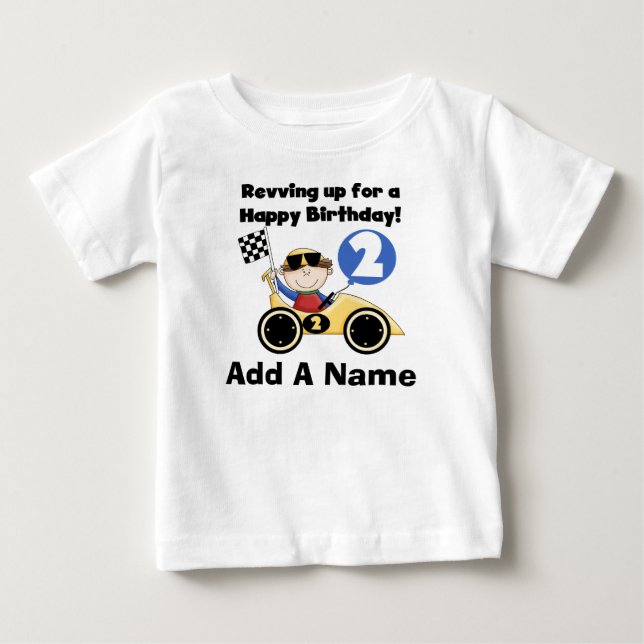 Bebé Camiseta de 2º cumpleaños personalizada para coche (Anverso)
