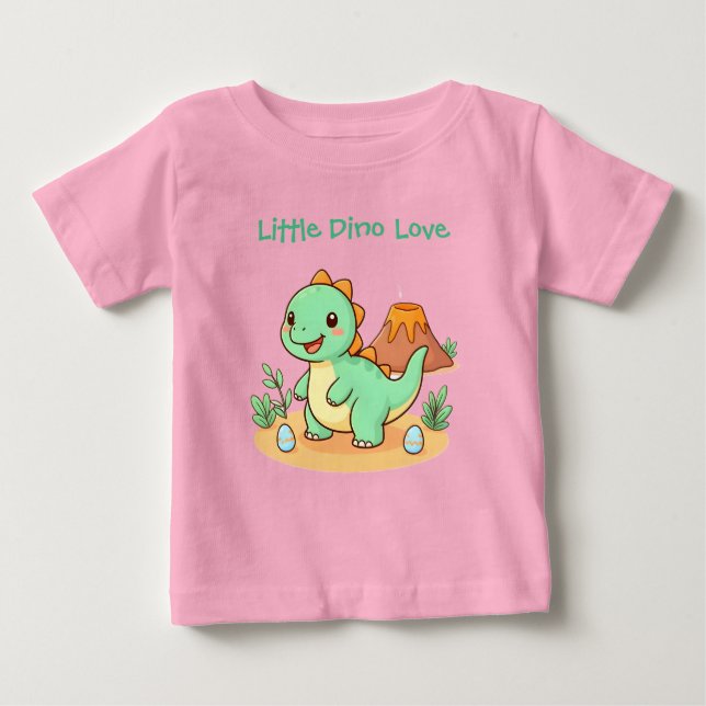 Bebé Camiseta de Algodón - Diversión de Dinosaurios (Anverso)