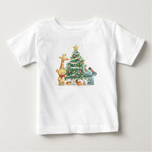 Bebé Camiseta de amigos animales navidades