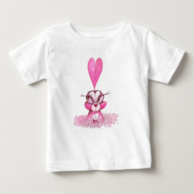 Bebé Camiseta de amor para conejo (Anverso)