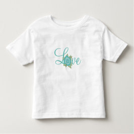 Bebé Camiseta de amor verde azulada