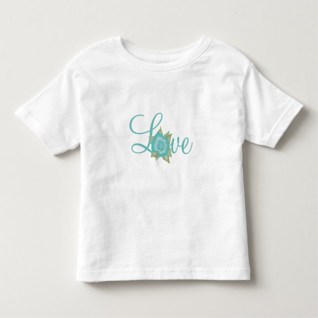 Bebé Camiseta de amor verde azulada (Anverso)