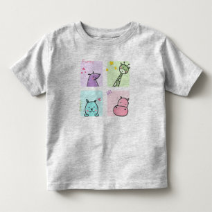 Bebé Camiseta de animales doodle lindos para niños