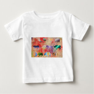 Bebé Camiseta de animales salvajes de mármol rosa