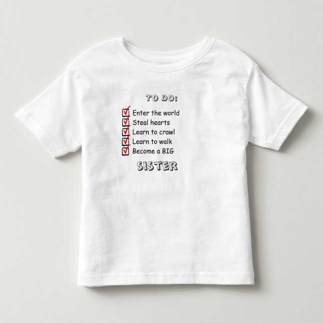 Bebé Camiseta de Anuncio de Hermana Mayor (Anverso)