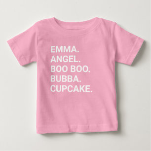 Bebé Camiseta de apodo personalizado para bebés y niños