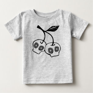 Bebé Camiseta de Apple Floral Skull