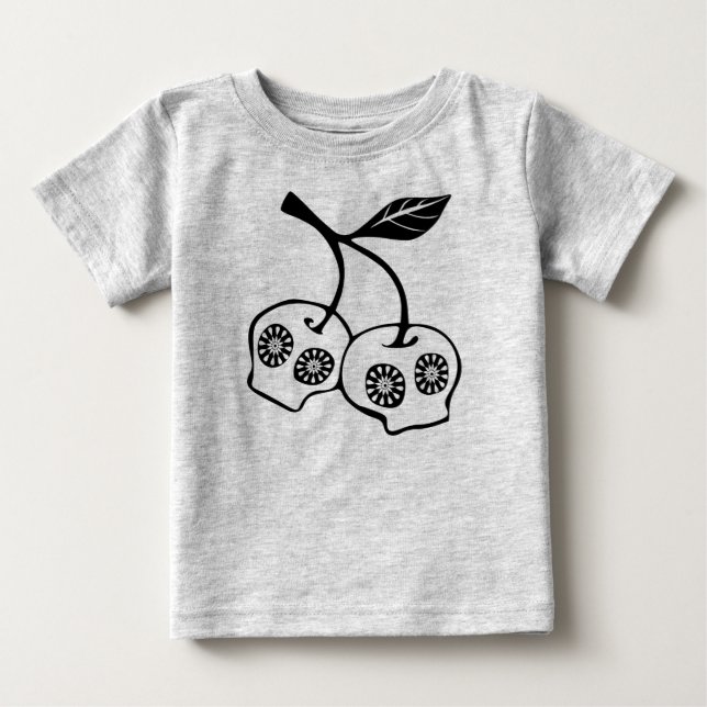 Bebé Camiseta de Apple Floral Skull (Anverso)
