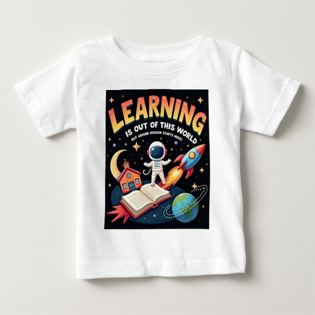 Bebé Camiseta de aprendizaje espacial para bebés (Anverso)