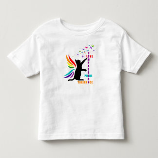 Bebé Camiseta de arcoíris de orgullo para niños con gat