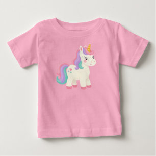 Bebé Camiseta de arcoíris de unicornio pastel lindo
