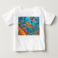 Camiseta de arrecife de dibujos animados submarino