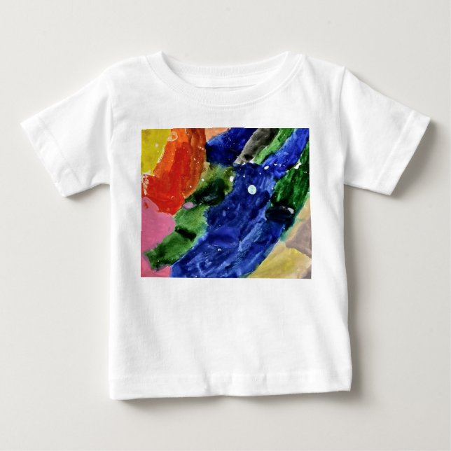 Bebé Camiseta de Arte Abstracto para Niños con Salpicad (Anverso)