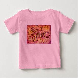 Bebé Camiseta de arte con la palabra inspiradora Love P