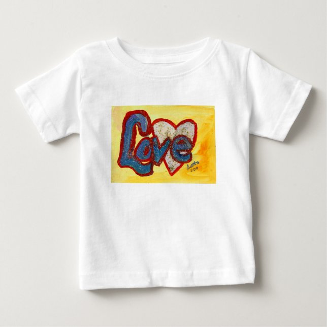 Bebé Camiseta de arte de palabra inspiradora corazón ro (Anverso)