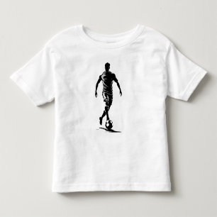 Bebé Camiseta de arte de silueta de jugador de fútbol m