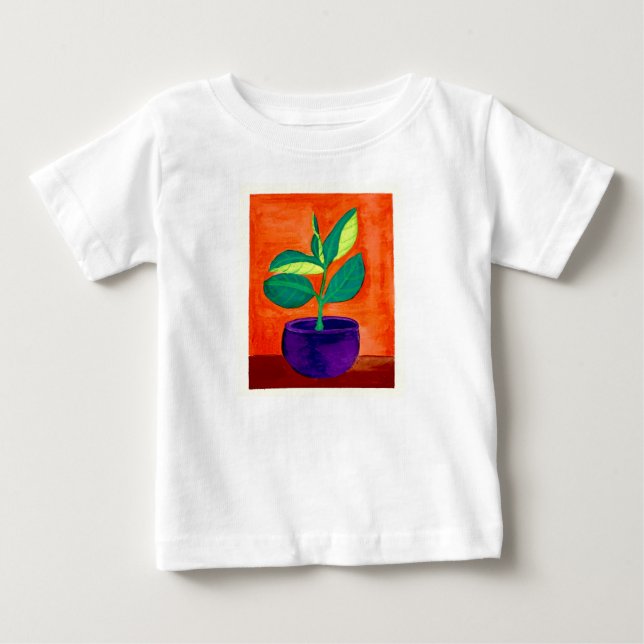 Bebé Camiseta de arte de una planta pusilánime pintada  (Anverso)