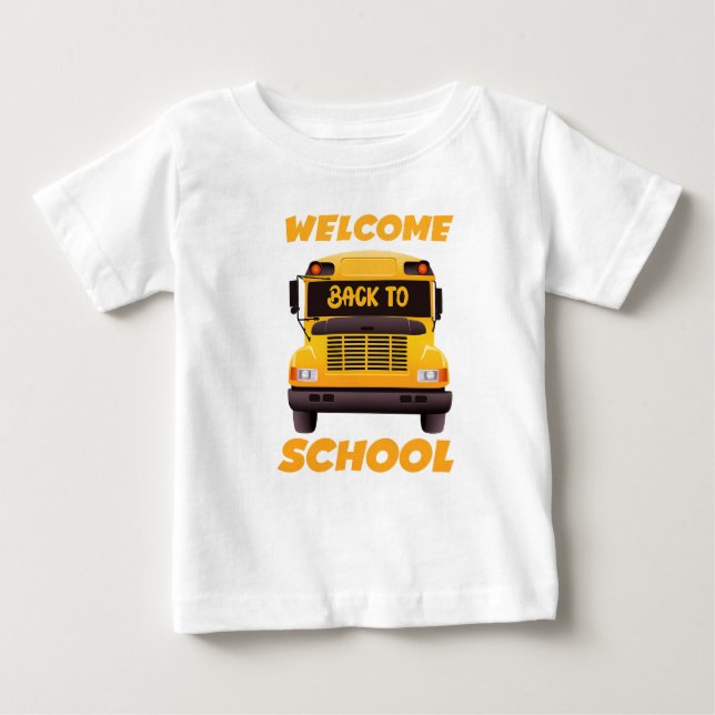 Bebé Camiseta de Autobús Escolar de Regreso a Clases (Anverso)