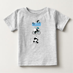 Bebé Camiseta de Babys del Triathlon de la panda