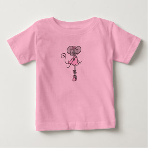 Bebé Camiseta de bailarina de ratón con figura de palo