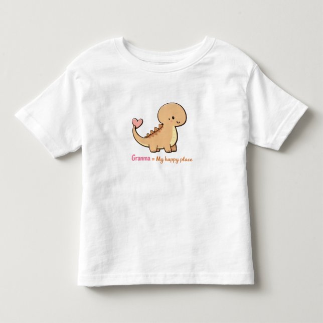 Bebé Camiseta de bebé: Abuela dinosaurio lindo Mi lugar (Anverso)