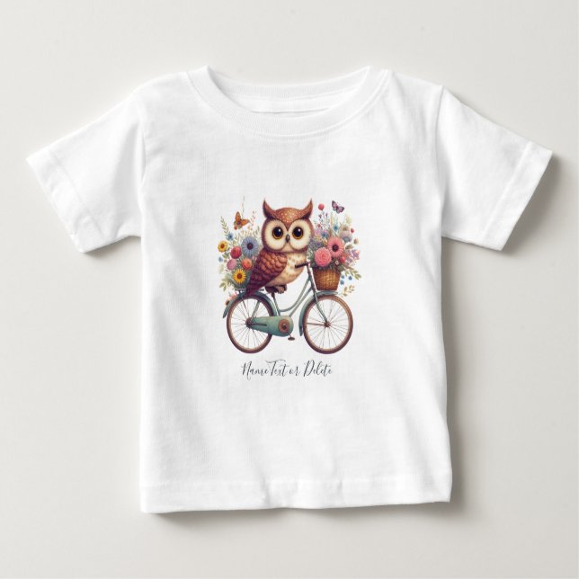 Bebé Camiseta de búho de bicicleta Bicycle (Anverso)