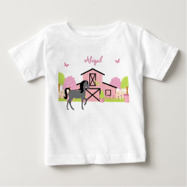 Bebé Camiseta de caballos de Bonito y Jardín personaliz