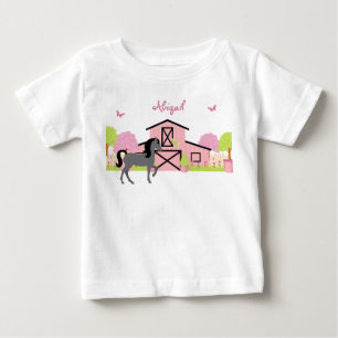 Bebé Camiseta de caballos de Bonito y Jardín personaliz