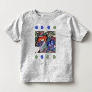 Bebé Camiseta de caballos Rojo y Azul