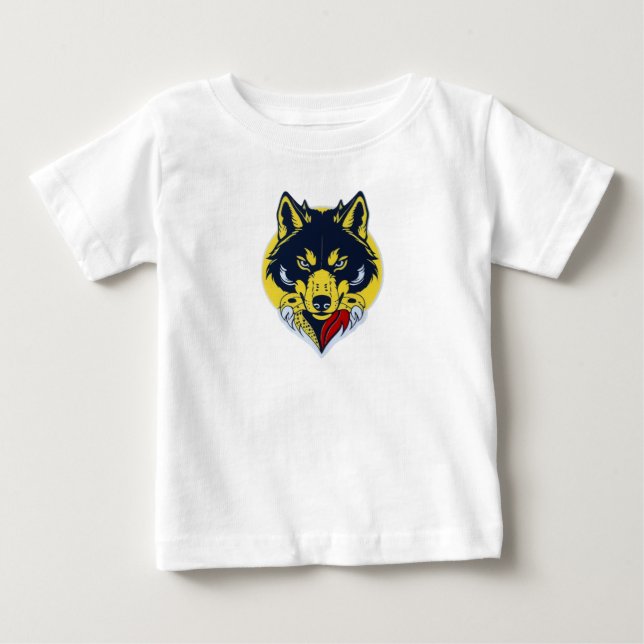 Bebé Camiseta de cabeza de lobo feroz  (Anverso)