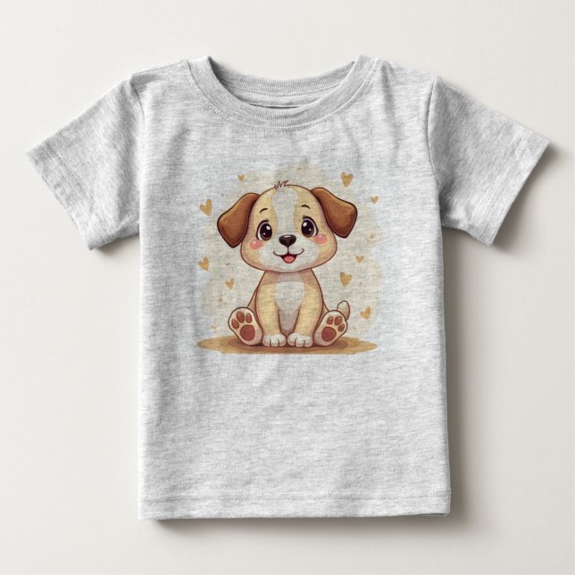 Bebé Camiseta de cachorro lindo (Anverso)