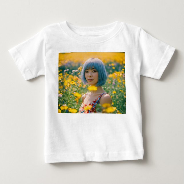 Bebé Camiseta De Campo Floral Encantadora (Anverso)