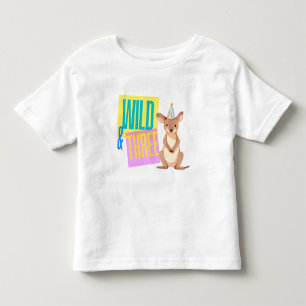 Bebé Camiseta de canguro salvaje y tres cumpleaños